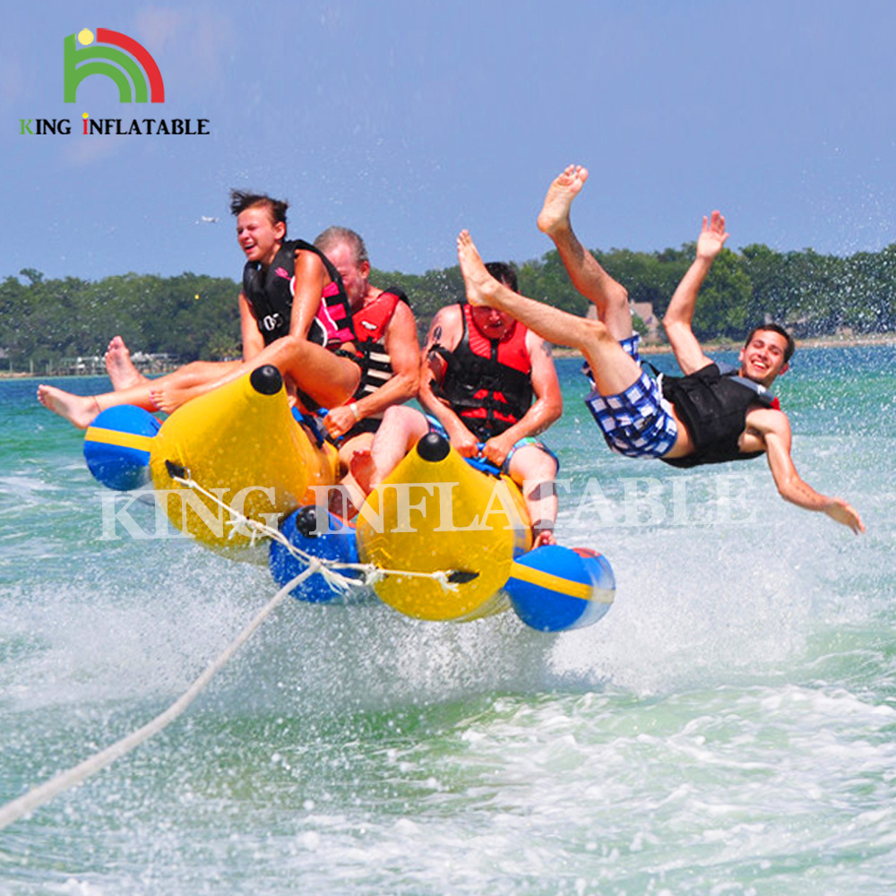 Customized 10 seats inflatable yellow water banana boat for sale