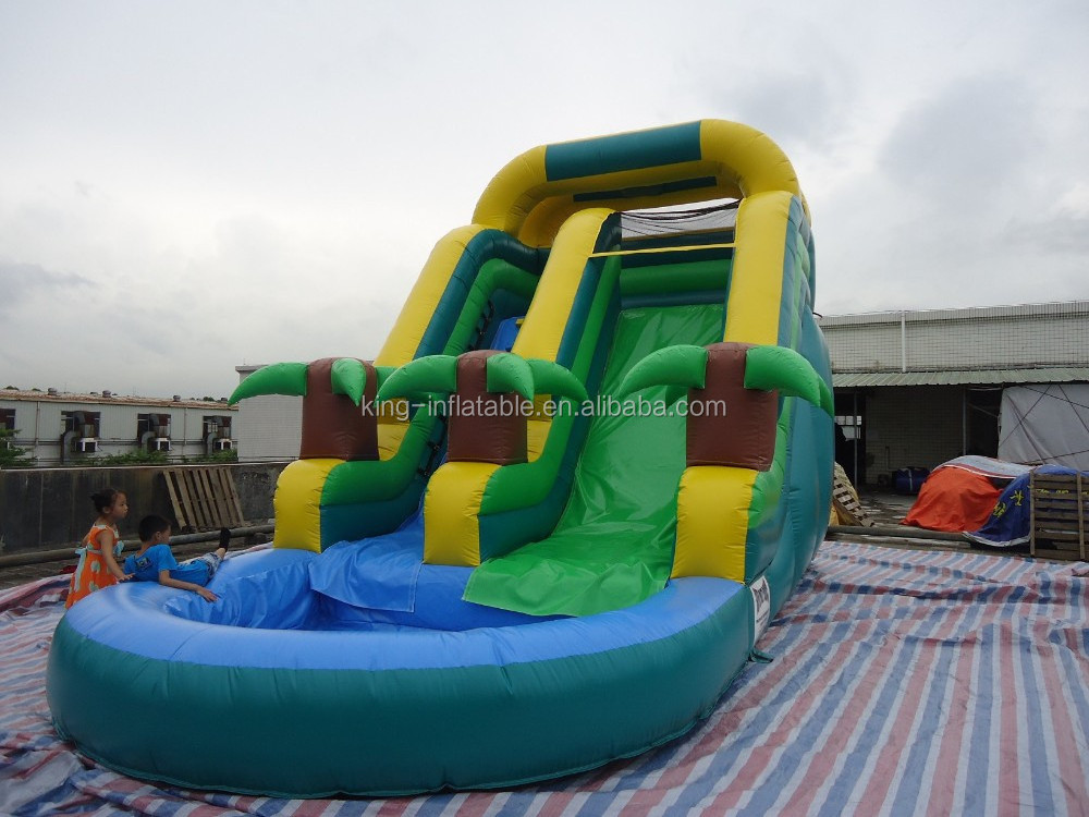 Giant inflatable Floating water slide inflatable jungle gym aqua pool island slide