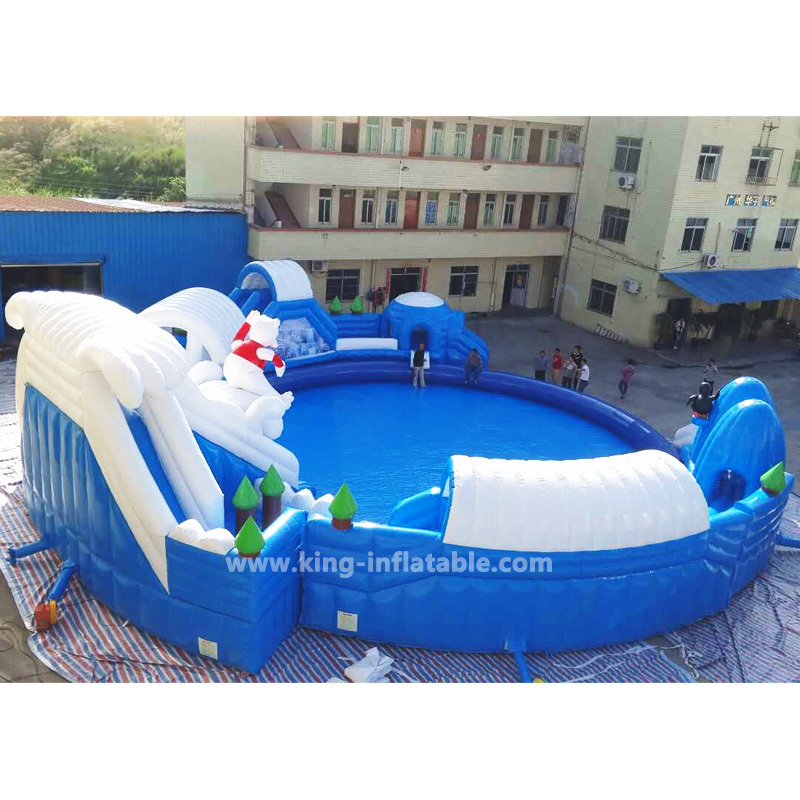 Outdoor Giant Gheap Inflatable Water Slide Park With Large Pools