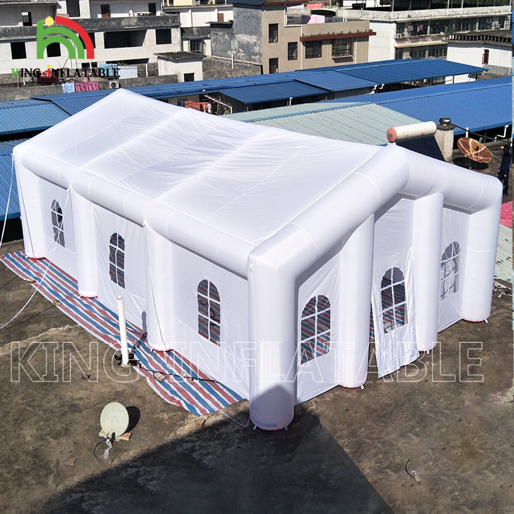 Giant White Wedding Inflatable Tents Outdoor Inflatable Led Light Wedding Church Tent For Event Party