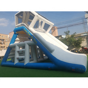 Giant inflatable Floating water slide inflatable jungle gym aqua pool island slide