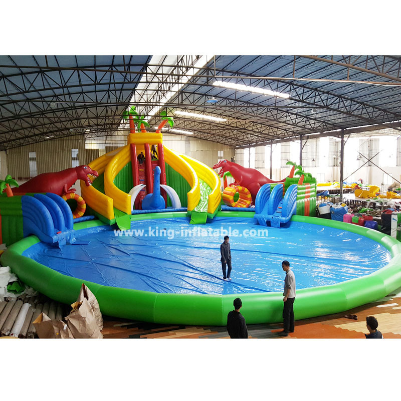 Outdoor Giant Gheap Inflatable Water Slide Park With Large Pools