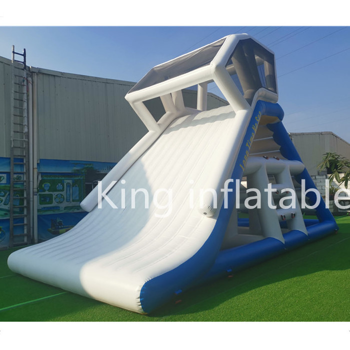 Giant inflatable Floating water slide inflatable jungle gym aqua pool island slide