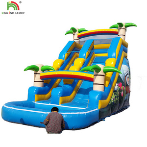 15ft 16ft 18ft 20ft 22ft Hot sale backyard inflatable water slide sun marble Commercial grade PVC inflatable water slide