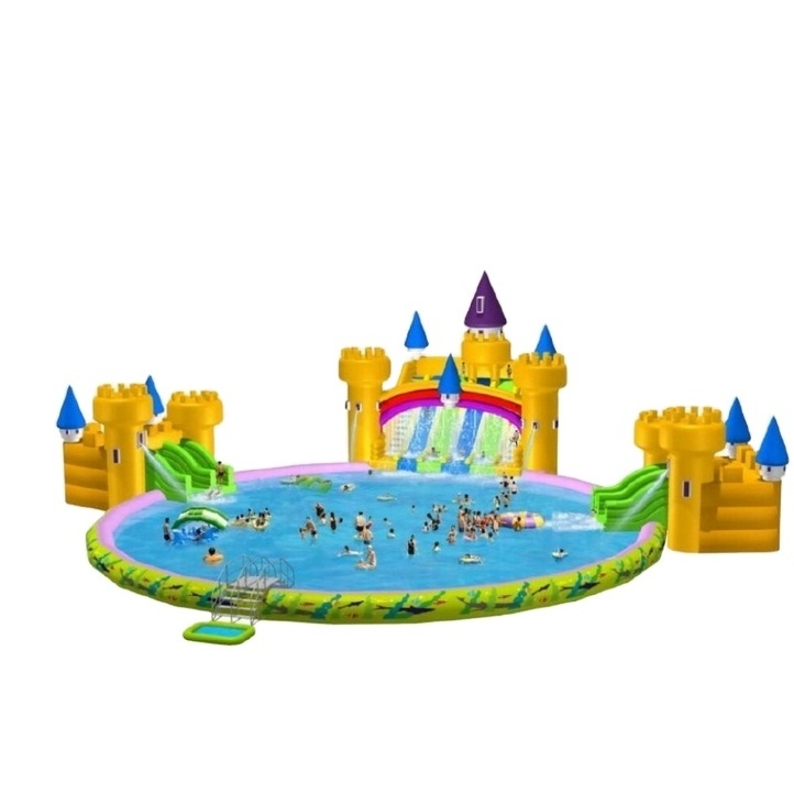 Outdoor Giant Gheap Inflatable Water Slide Park With Large Pools