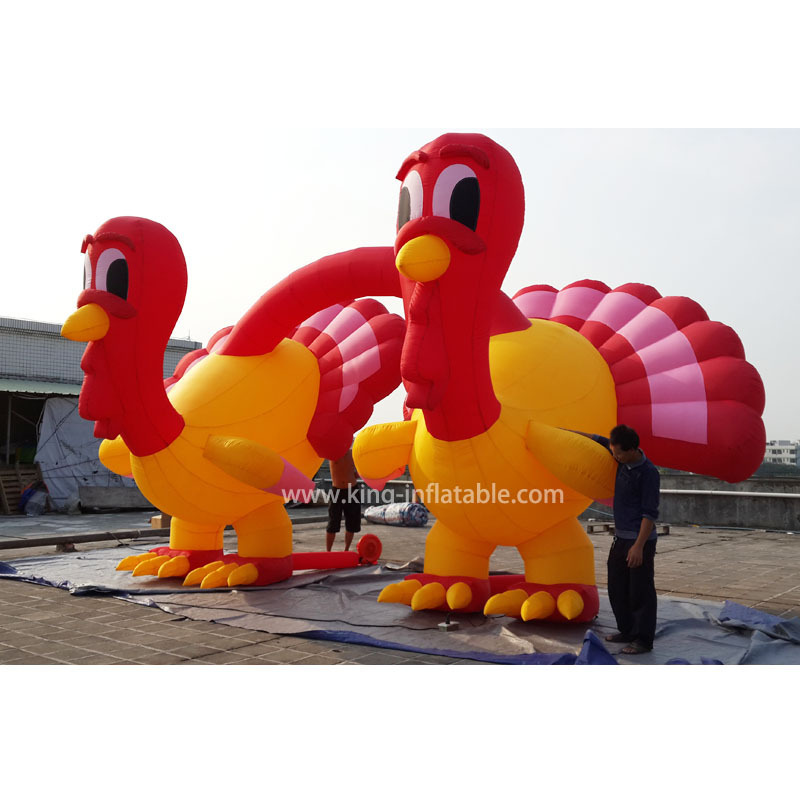 Customized cartoon outdoor giant festival inflatable turkey decorations for Thanksgiving