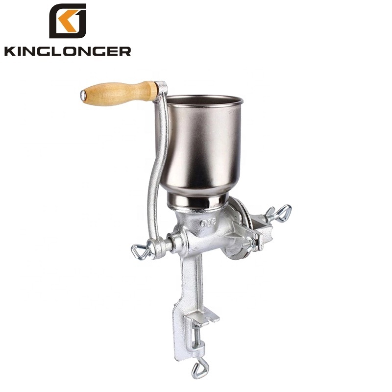 Manual Grain Corn Coffee Wheat Nuts Grinder, Portable Table Mill Maker with Wooden Handle Home Use,Cast Iron Grinding Mill