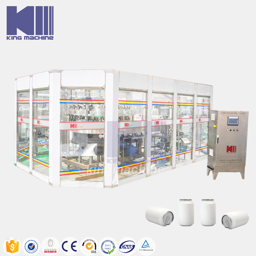 6000-10000CPH Automatic Plastic / Aluminum Tin Can Carbonated Soft Drink Liquid Filling Making Machine