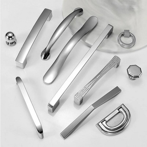 Custom Chrome handle metal pull Cheap Collection Bright Chrome Wardrobe Cabinet Handle pull