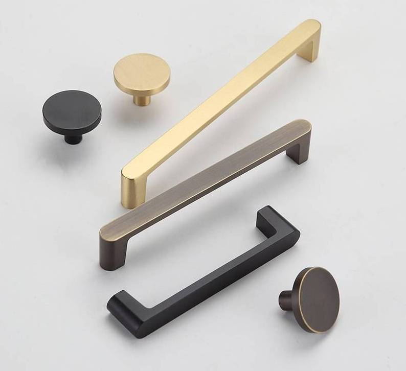 High Quality Customized Cabinet Handle Brass Gold Black Bronze Drawer Pulls Metal Handle