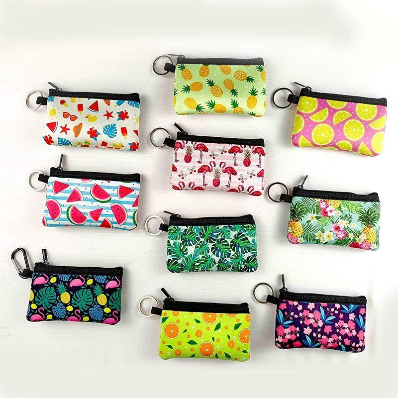 Credit card holder women zipper short purse neoprene Lady Wallet