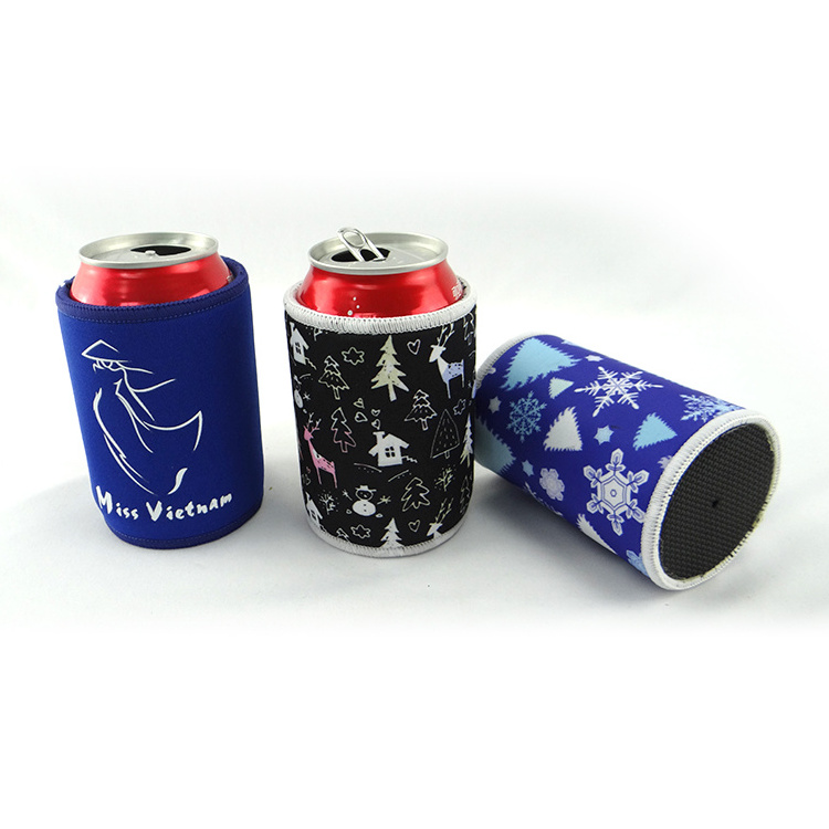 Neoprene sublimation printing tube drink can cooler for beer with custom logo