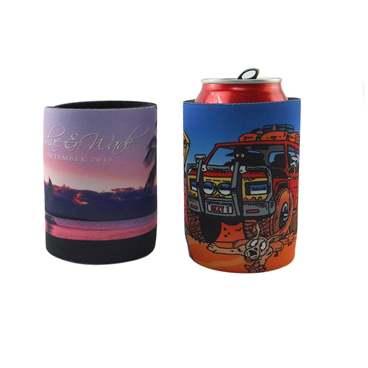 Neoprene sublimation printing tube drink can cooler for beer with custom logo