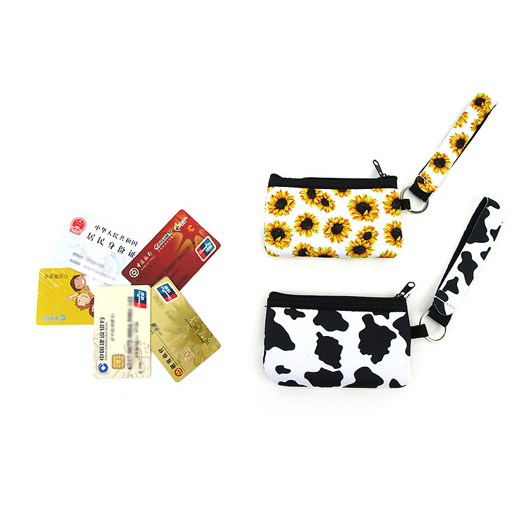 Neoprene sublimation blanks wallet wristlet ID card holder card pouch