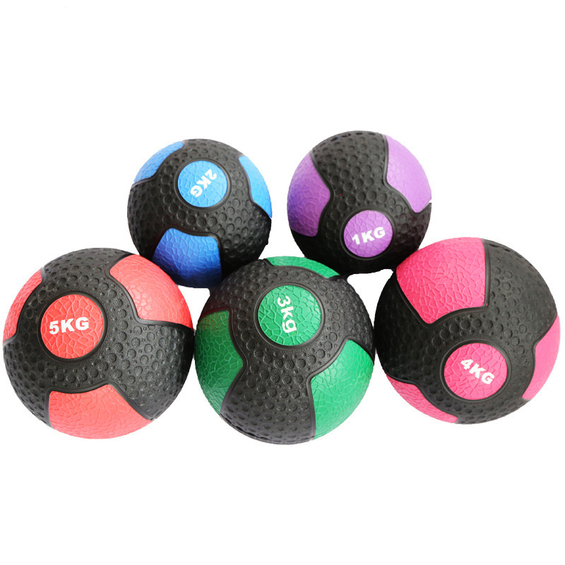 Fashion Muscle Strength Training Rubber Balls Balance Training 1-10kg Double Color Gym Exercise Weighted Medicine Ball