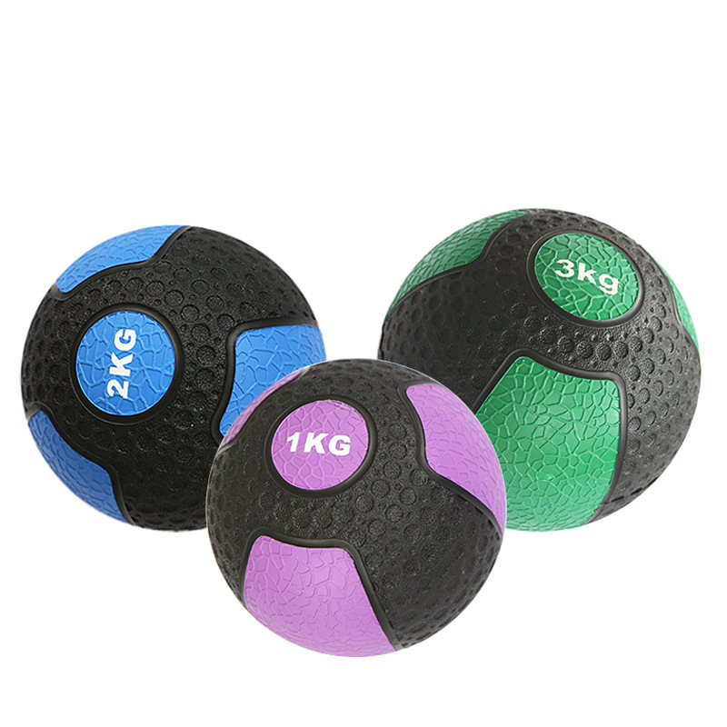 Fashion Muscle Strength Training Rubber Balls Balance Training 1-10kg Double Color Gym Exercise Weighted Medicine Ball