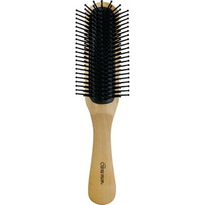 wooden paddle beech material 7 row hair brush