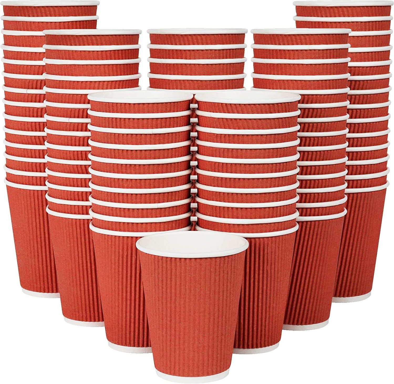 Disposable ripple paper cups paper ripple glass cup ripple wall cups for coffee tea and cold drinks with lid