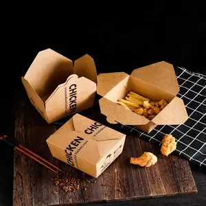 Custom Logo Wholesale Packaging Boxes Food Fries Chips Burger Chicken Coated Paper Packaging Boxes