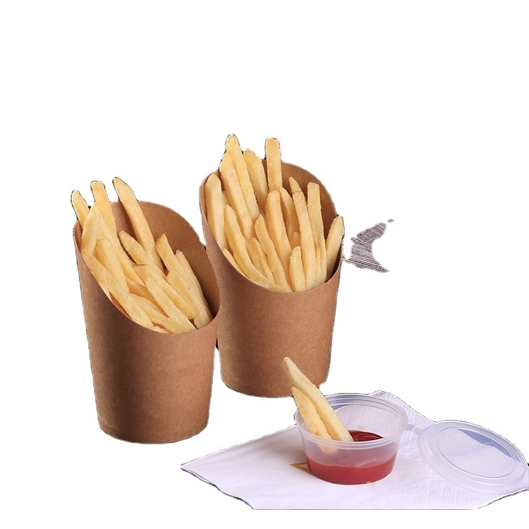 Chips Cup Paper Chips Box Scoop Cup Eco-friendly Take Away Crepe Egg Waffle Holder