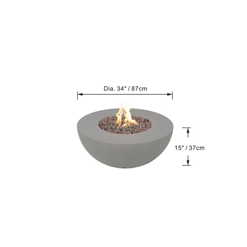 Outdoor oversized garden patio furniture set terrazzo concrete coffee table fire table fire pit