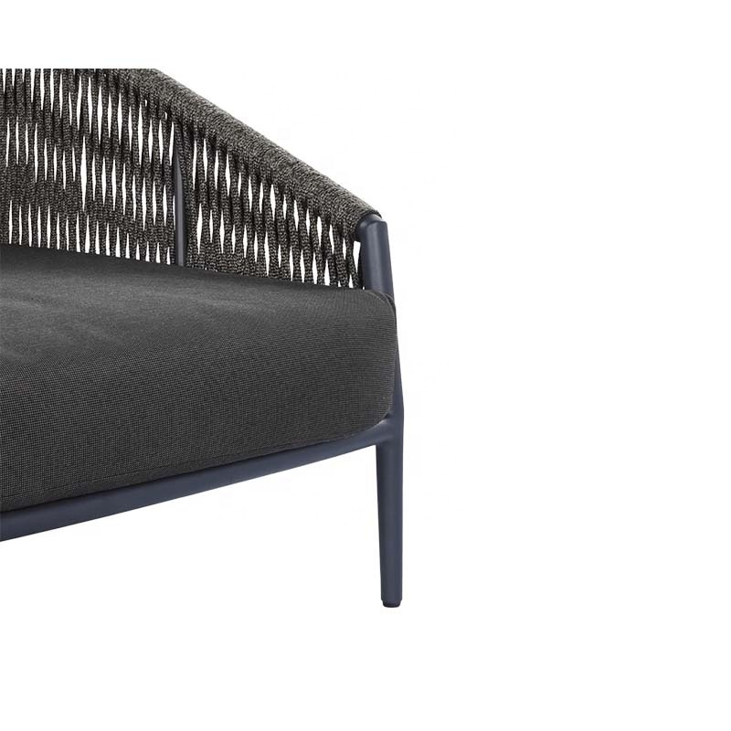 Modern outdoor chaise lounge double backyard daybed with rope woven and water resistant cushions