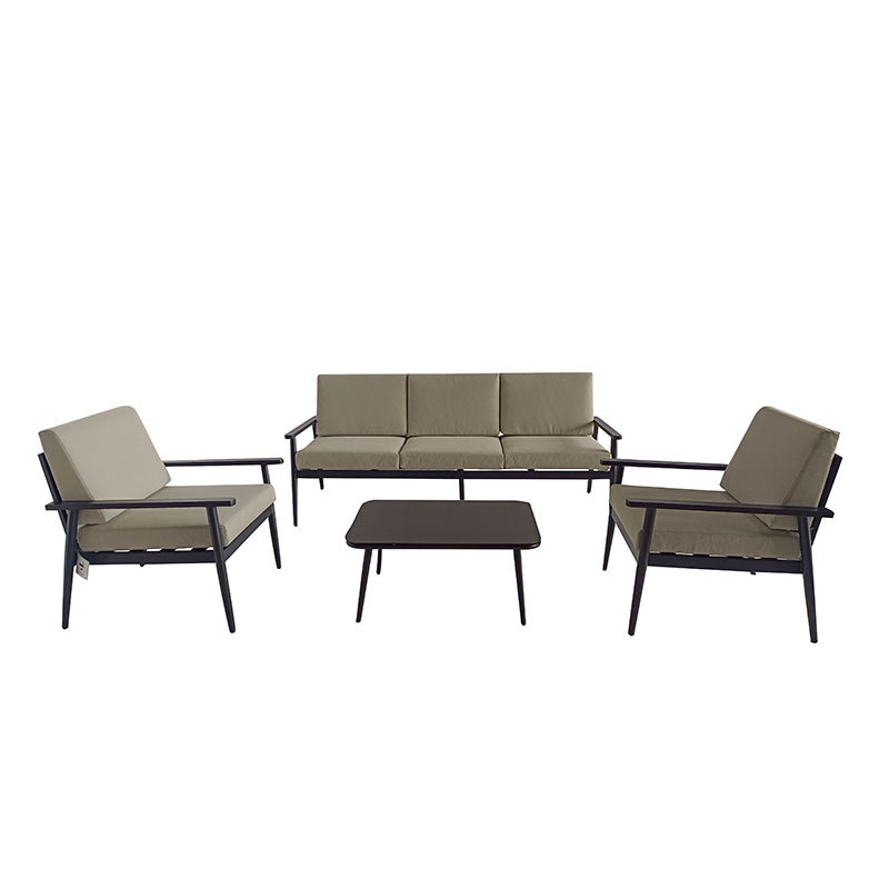 Outdoor furniture aluminum sofa with black garden sofa sets patio furniture sofa