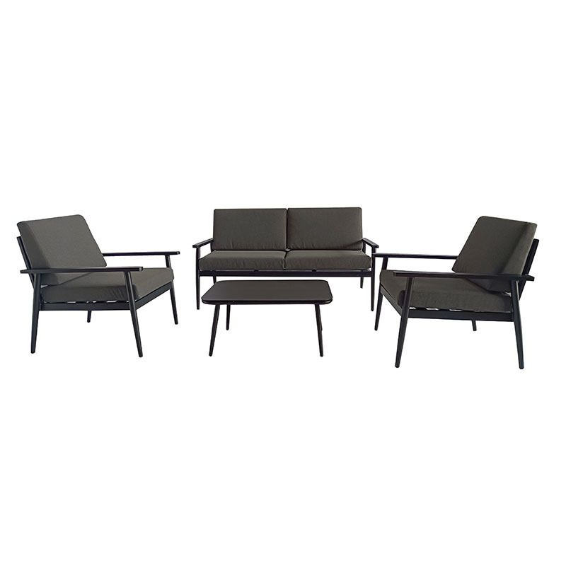 Outdoor furniture aluminum sofa with black garden sofa sets patio furniture sofa