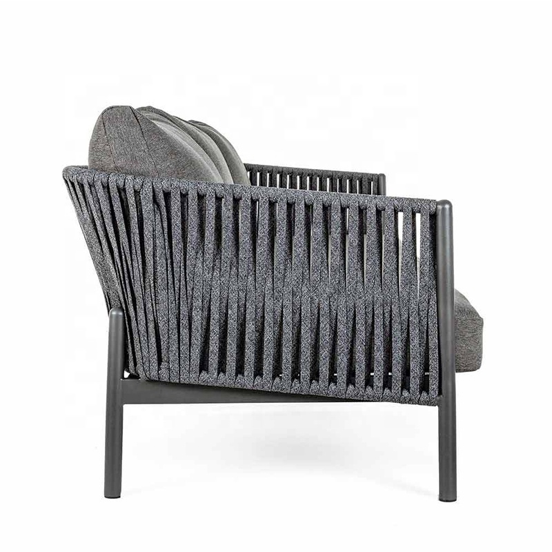 Wholesale black rope outdoor furniture garden sofa set