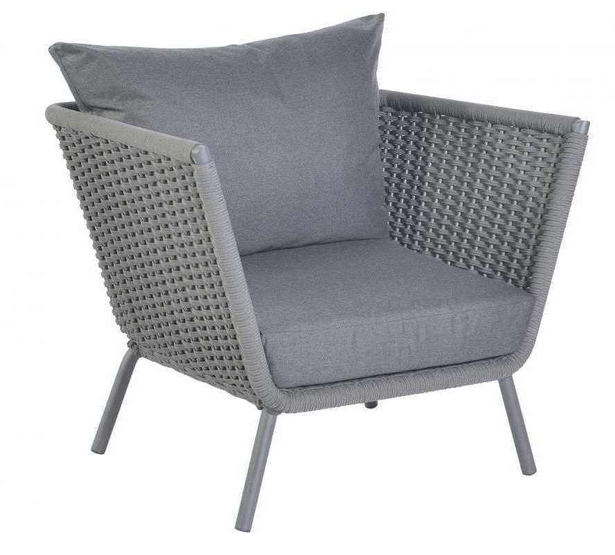 Modern grey weaved rope outdoor furniture aluminum rope outdoor lounge set with waterproof cushion outdoor rope sofa