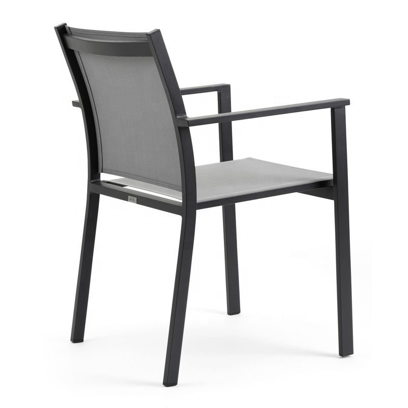 Wholesale patio furniture aluminum outdoor dining chairs with sling