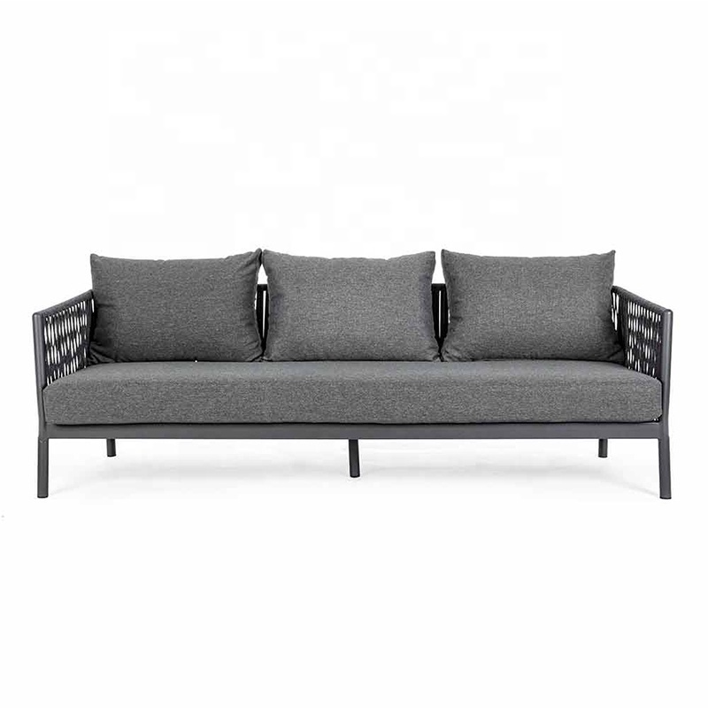 Wholesale black rope outdoor furniture garden sofa set