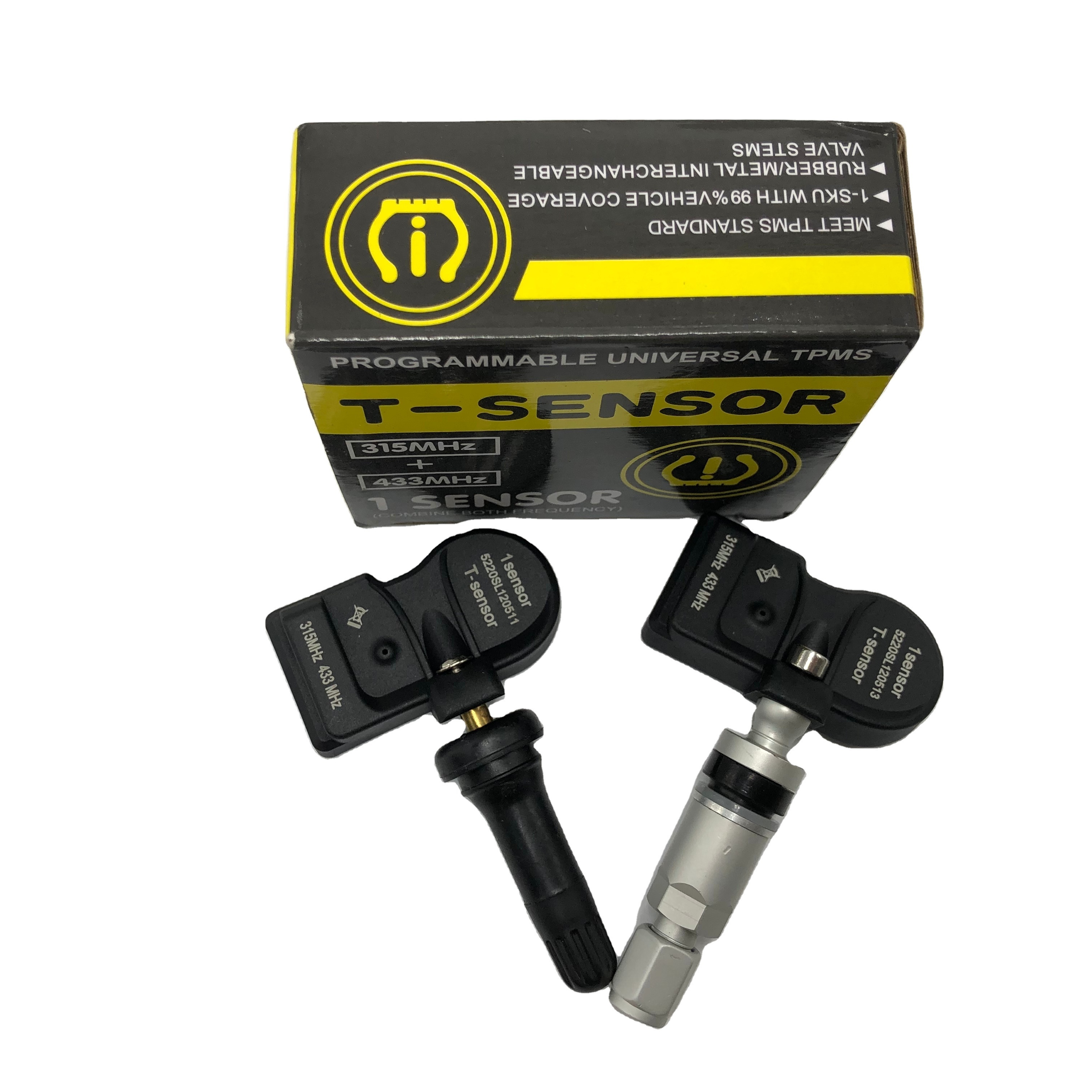 2 in 1  Sensor TPMS Sensor 315MHz / 433MHz Tyre Pressure Sensor Programmable Learn Tire Pressure