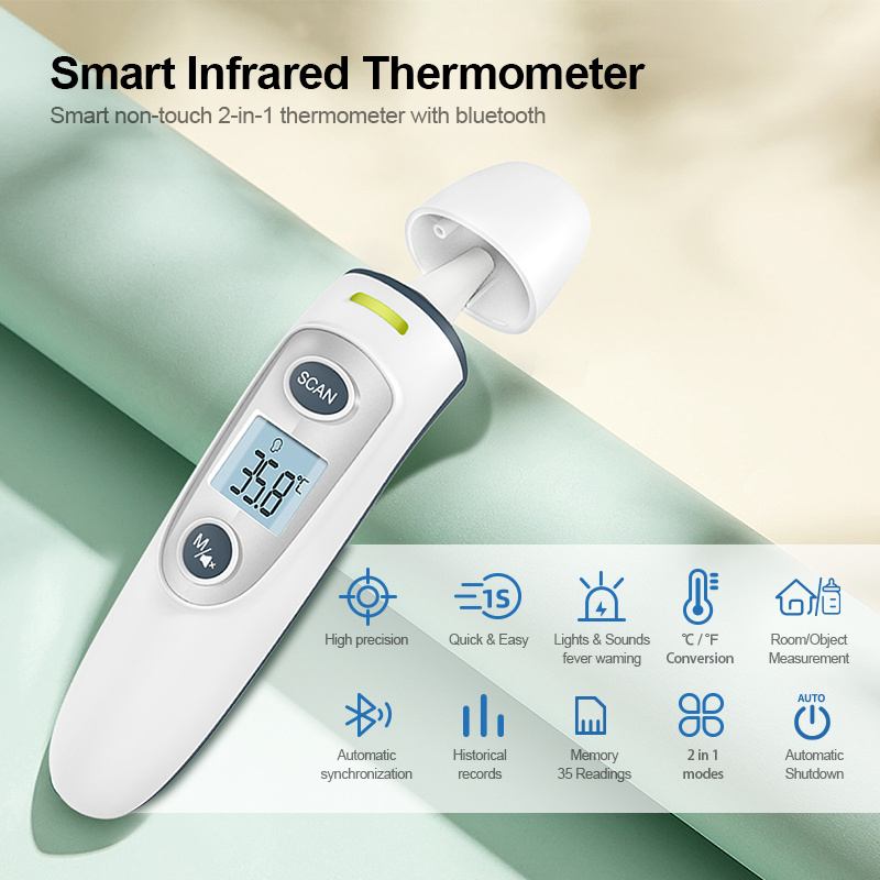 Smart Infrared Medical Baby Thermometer Ir Dual Mode Thermometer Ear Forehead Thermometers