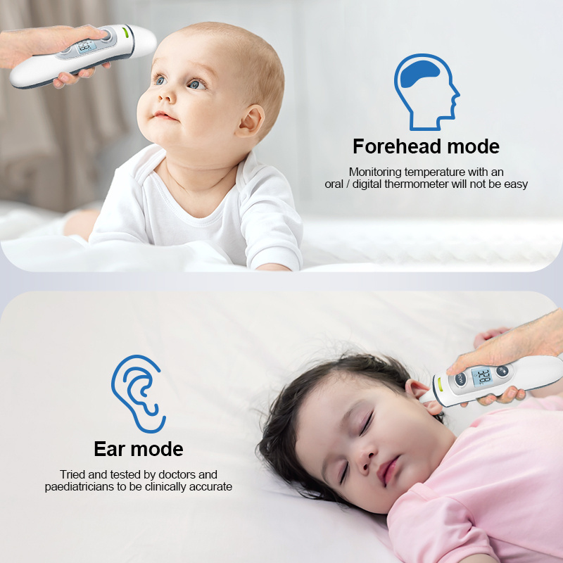 Smart Infrared Medical Baby Thermometer Ir Dual Mode Thermometer Ear Forehead Thermometers