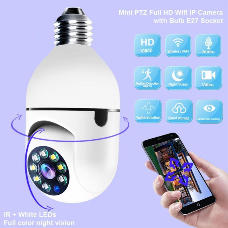 1080P Wireless 5G Bulb PTZ Camera 360 Degree Panorama Smart Home Security CCTV E27 IP WiFi Camera