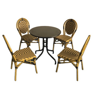 High Quality Rattan Furniture Bistro Chair Set Restaurant Dining Chair Sets