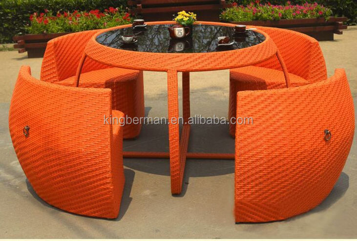 Wicker Outdoor Furniture Cheap Plastic Table and Chairs Garden Dining set Design