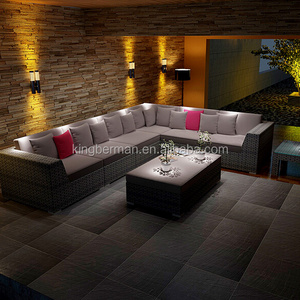 Trendy Garden Furniture of House Modern L Shape Rattan Sofa Set Used Hotel Lobby Furniture