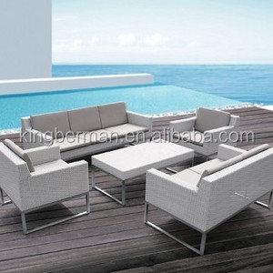 White Outdoor Rattan Furniture Set Garden Furniture Sofa set Aluminum Outdoor furniture Sofa