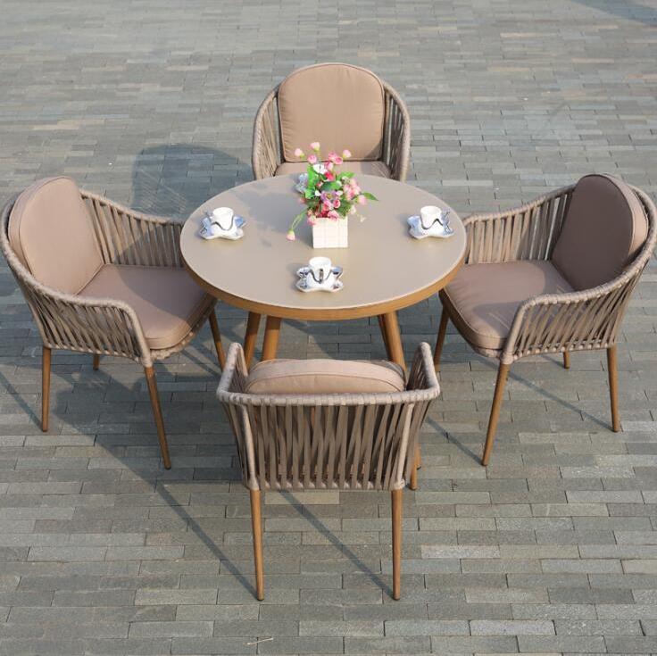 Outdoor Garden Furniture Dining Table and Chair Rope Chairs Dining Sets