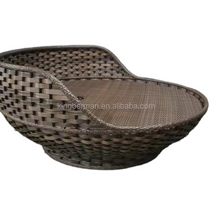 Top Quality Garden Furniture Outdoor Rattan Round Daybed Hanging Bed Outdoor Swing Sets