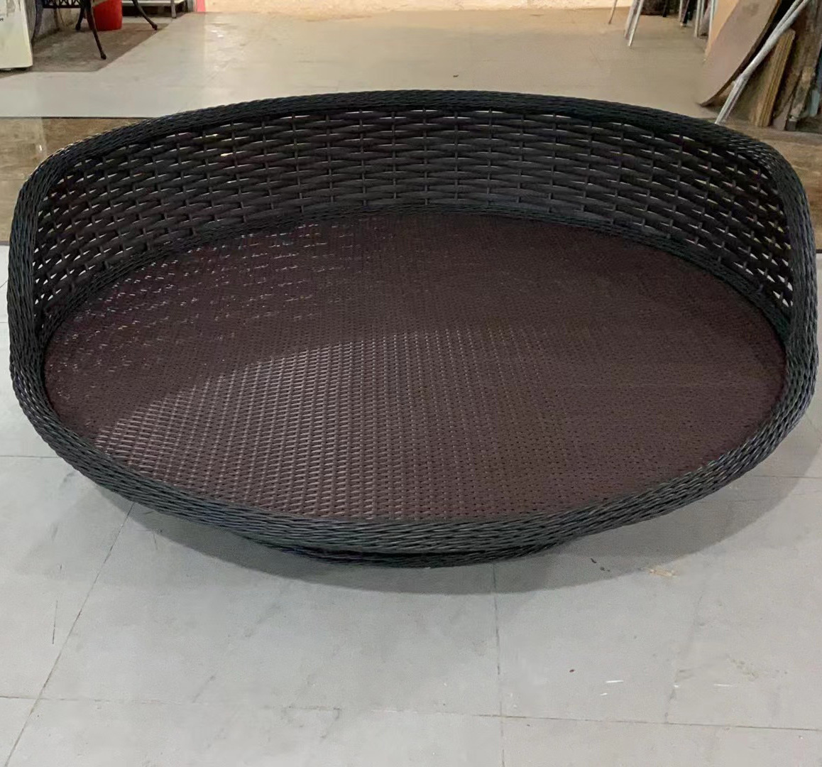 Top Quality Garden Furniture Outdoor Rattan Round Daybed Hanging Bed Outdoor Swing Sets