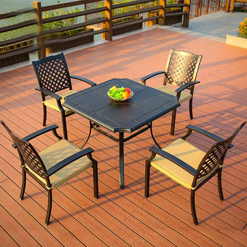 Patio Furniture Wrought Iron Table and Chairs Cast Iron Table Set Cast Aluminum Dining Sets