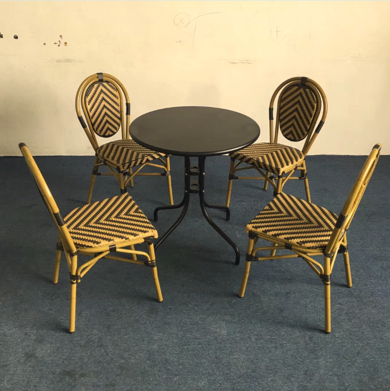 High Quality Rattan Furniture Bistro Chair Set Restaurant Dining Chair Sets