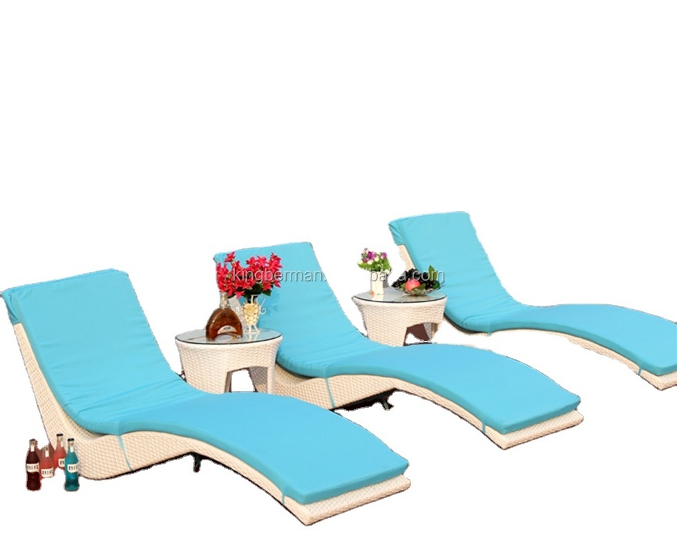 Outdoor Furniture Patio Wicker Modern Rattan Lounge Chair Used for Swimming Pool Chaise Lounger