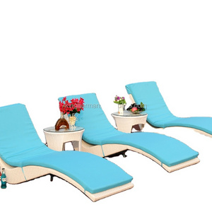 Outdoor Furniture Patio Wicker Modern Rattan Lounge Chair Used for Swimming Pool Chaise Lounger