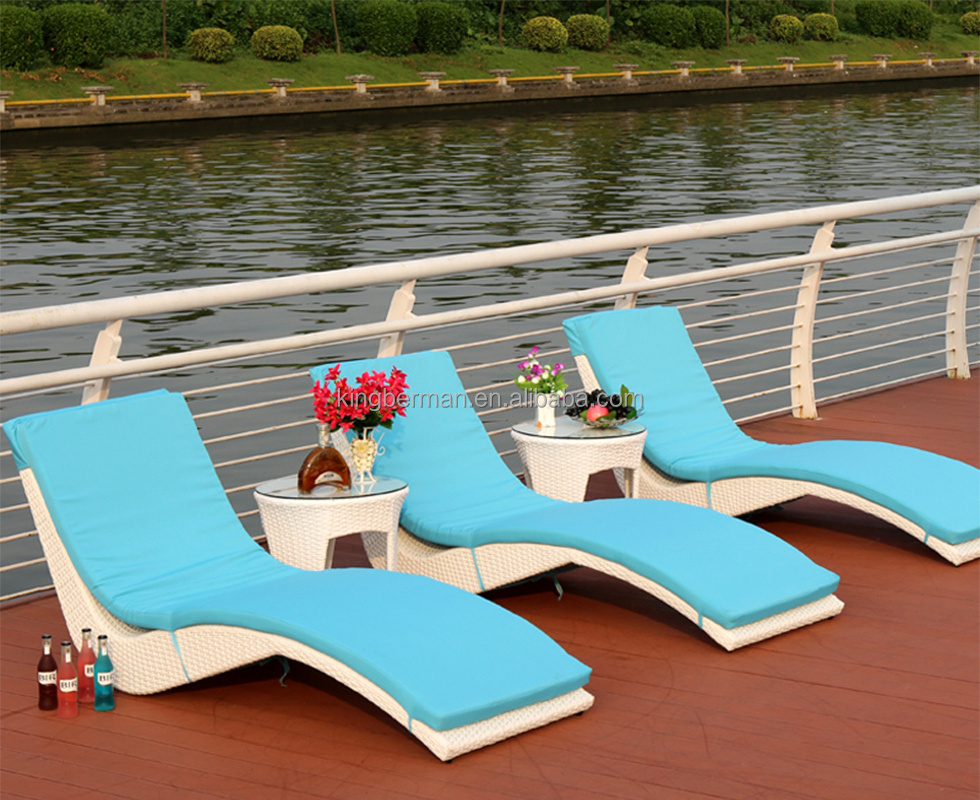 Outdoor Furniture Patio Wicker Modern Rattan Lounge Chair Used for Swimming Pool Chaise Lounger
