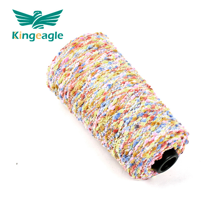 Kingeagle Multi Color 5.5NM/1 Space Dyed Fancy polyester Pompom nep Bean knot Yarn For Knitting