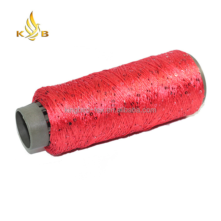 Kingeagle Sequin yarn 2mm 3mm 100% polyester 150D for knitting machine and crochet